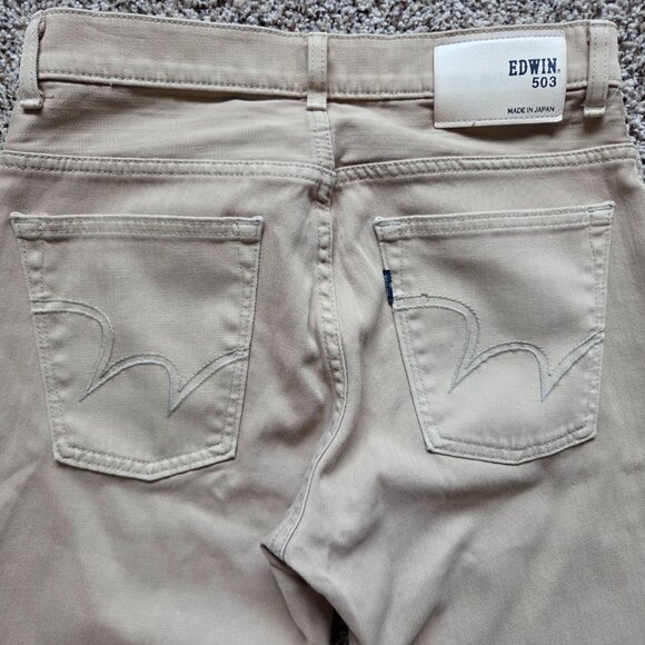 Edwin 503 Jeans Mens 29X31 Beige Made In Japan Premium Denim Stretch Preppy - Picture 1 of 6